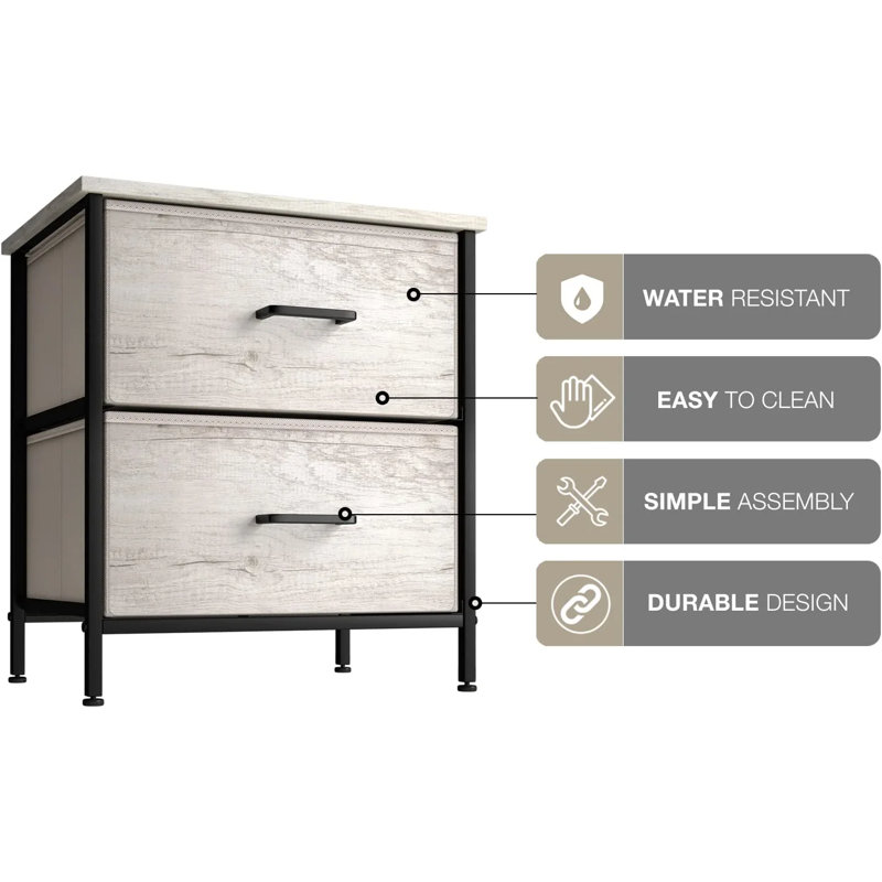 Sorbus Dresser with 2 Faux Wood Drawers and Steel Frame Storage Unit